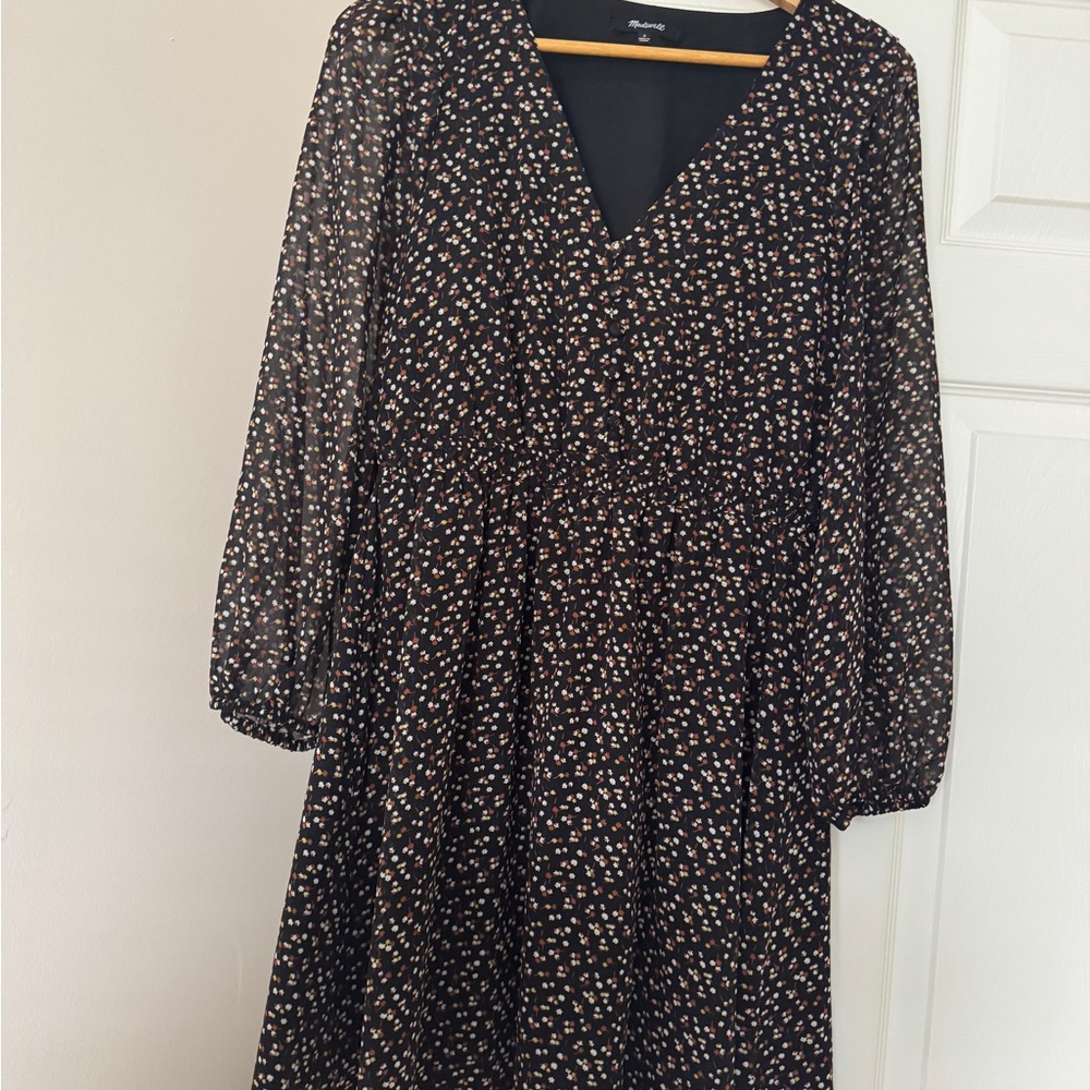 Madewell Floral Long Sleeve Dress